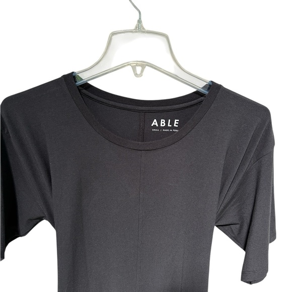 ABLE Universal T-Shirt Dress Black Adjustable Tie Waist, Size Small - Picture 3 of 8